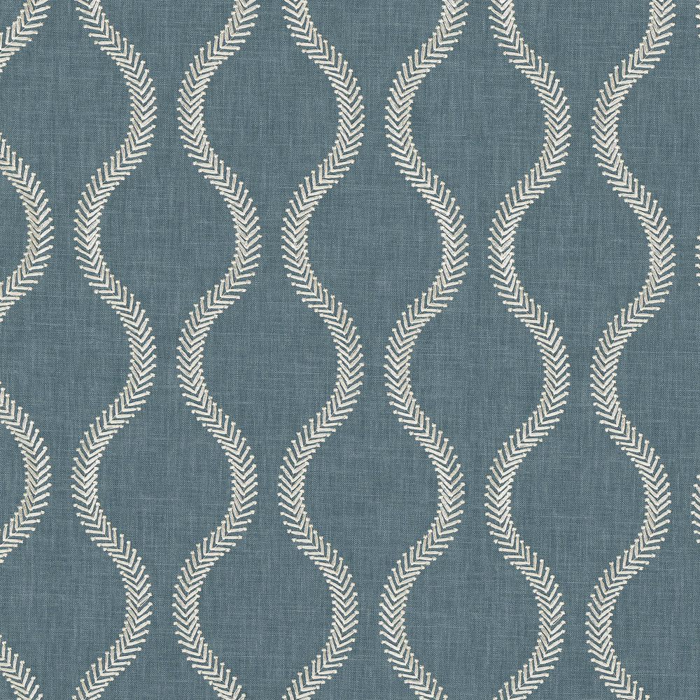 Flourish Emb Baltic 470821 by PKL Studio Designer Fabric - Base: 52% polyester, 48% cotton Emb: 100% rayon India 51000 Horizontal: 3.88 and Vertical: 4.5 55 - Swanky Fabrics -