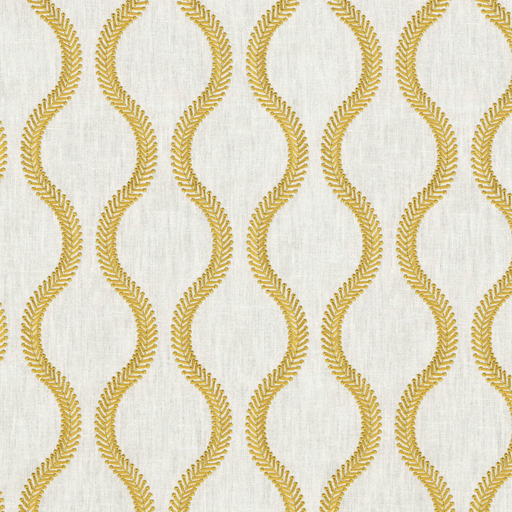 Flourish Emb Gold 470825 by PKL Studio Designer Fabric - Base: 52% polyester, 48% cotton Emb: 100% rayon India 51000 Horizontal: 3.88 and Vertical: 4.5 55 - Swanky Fabrics -