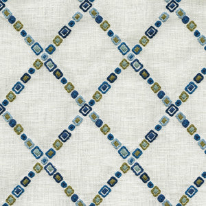 P/K Lifestyles Fabric Diamond Jewel Emb. Aegean 471131