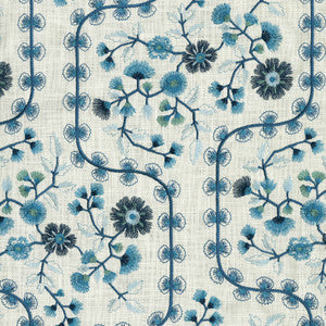 P/K Lifestyles Fabric Flower Shower Emb. Azure 471141