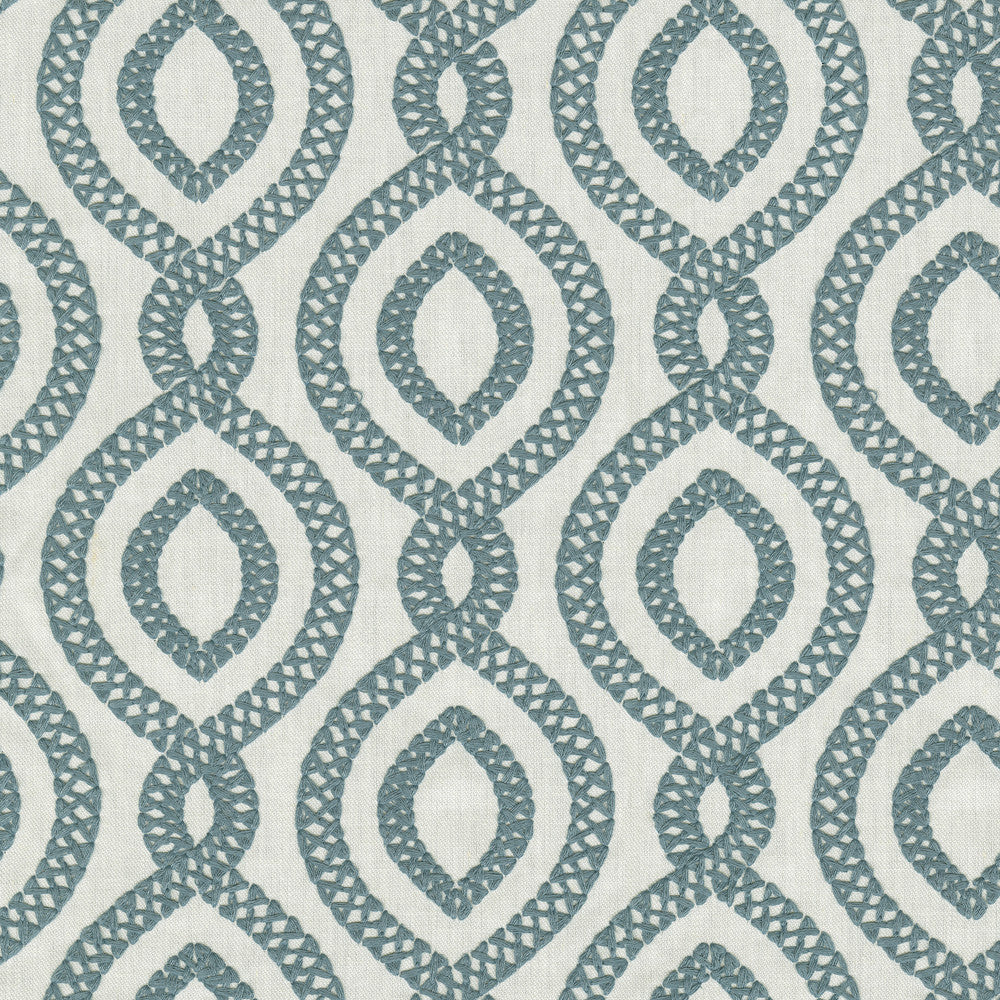 Pavilion Emb. Sky 471282 by P/K LIFESTYLES Designer Fabric - Base 68% polyester, 21% linen, 11% cotton / Emb. 100% polyester India 51000 Horizontal: 6.75 and Vertical: 6.25 54  - Swanky Fabrics -