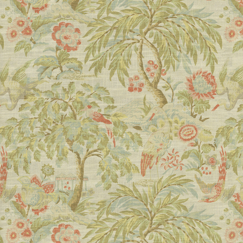 Forest & the Trees Apricot 471302 by P/K LIFESTYLES Designer Fabric - 75% cotton, 25% linen Pakistan 15000 Horizontal: 27 and Vertical: 25.25 54  - Swanky Fabrics -