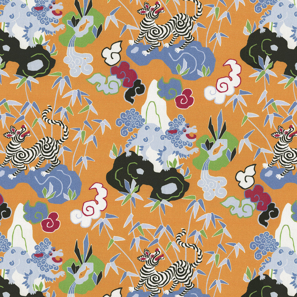 Playful Zebra Mandarin 471321 by P/K LIFESTYLES Designer Fabric - 100% cotton Spain 51000 Horizontal: 13.5 and Vertical: 25.25 54  - Swanky Fabrics -