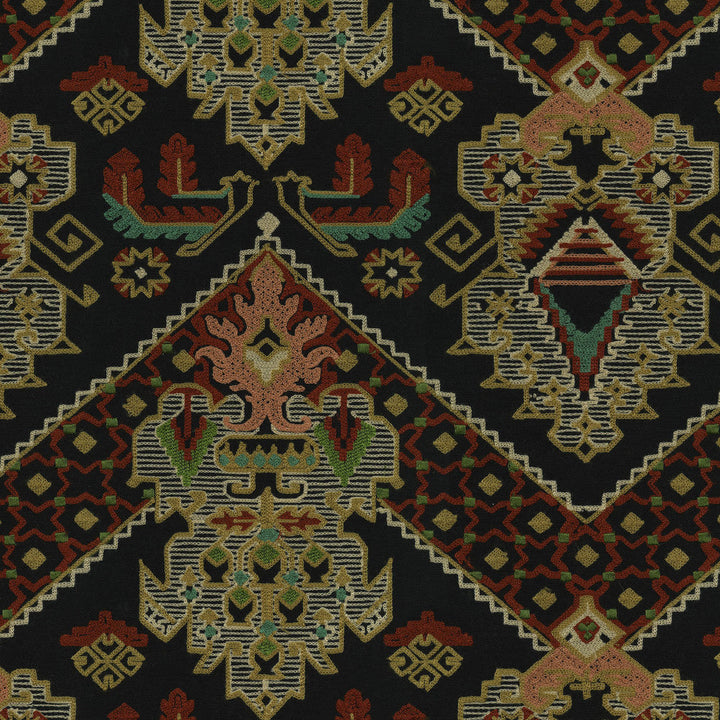 Casbah Jewel 471340 by P/K LIFESTYLES Designer Fabric - Base: 100% cotton/ Emb. 80% acrylic, 20% polyester India 51000 Horizontal: 17.5 and Vertical: 15.25 58  - Swanky Fabrics -