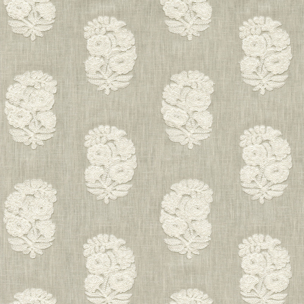 Bodhi Emb Flax by PK Lifestyles Designer Fabric - Base: 52% polyester, 48% cotton EMB: 50% cotton, 50% rayon India 29000 Horizontal: 6.75 and Vertical: 4.75 54 - Swanky Fabrics -