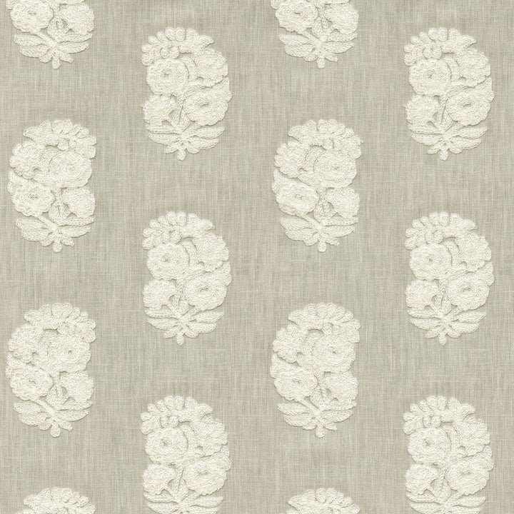 Bodhi Emb Flax by PK Lifestyles Designer Fabric - Base: 52% polyester, 48% cotton EMB: 50% cotton, 50% rayon India 29000 Horizontal: 6.75 and Vertical: 4.75 54 - Swanky Fabrics -
