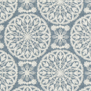 PK Lifestyles Fabric Lace Medallion Emb Cornflower 472230