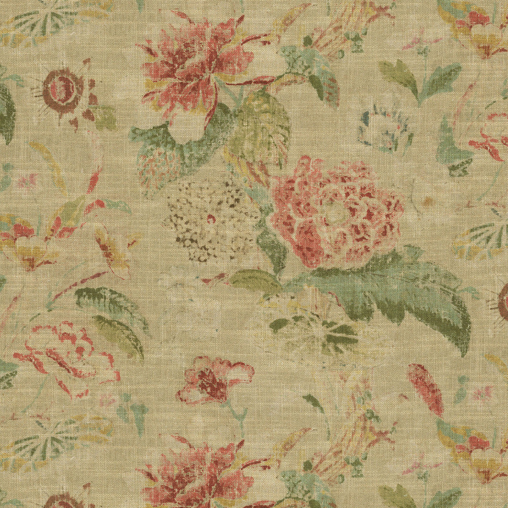 Floral Offerings Biscuit 472662 by PK Lifestyles Designer Fabric History Retold VIII 75% Cotton, 25% Linen Pakistan 51000 H: 27, V: 25.25 54 - Swanky Fabrics -