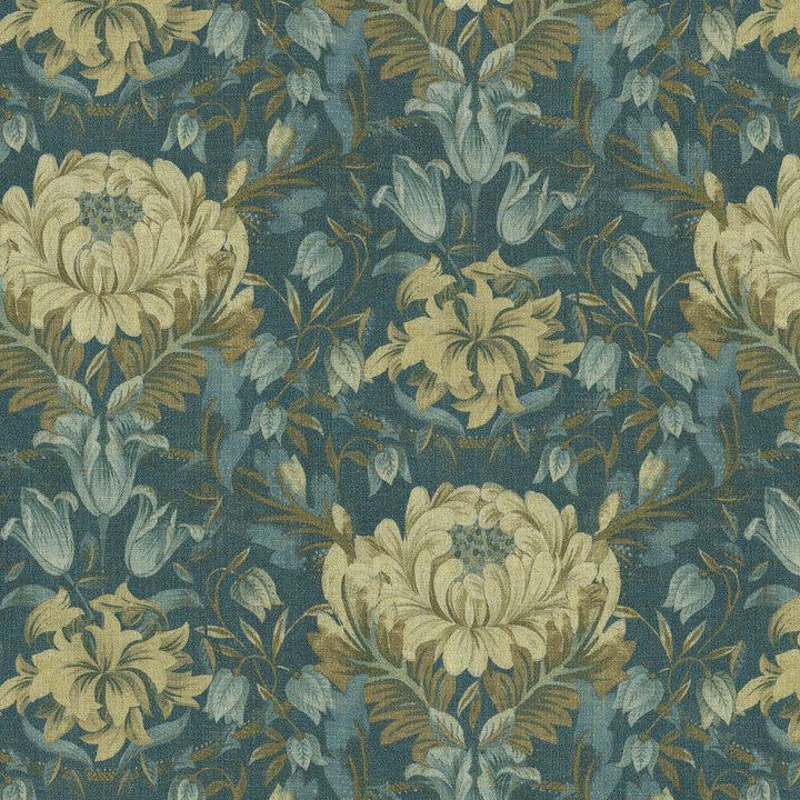 Garden Ornament Indigo 472701 by PK Lifestyles Designer Fabric Design by Nature VIII 90% Polyester, 10% Linen China 51000 H: 13.5, V: 25.25 54 - Swanky Fabrics -