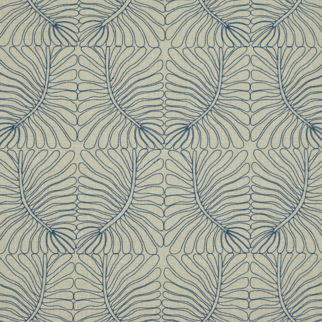 Selva Emb Azul 472953 by PKL Studio Designer Fabric - BASE:70% Polyester 30% Cotton EMB:100% Polyester India 8900 Horizontal: 13.250" and Vertical: 15.750" 53 - Swanky Fabrics -