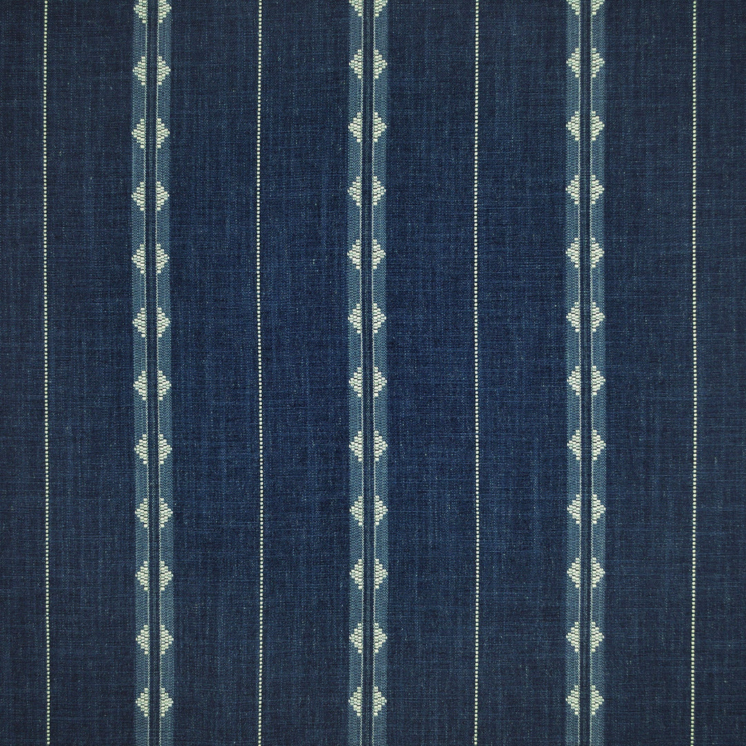 Westward Stripe Lapis 480936 by PKL Studio Designer Fabric - 89% Polyester 7% Cotton 4% Linen India 51000 Horizontal: 8.000" and Vertical: 2.000" 55 - Swanky Fabrics -
