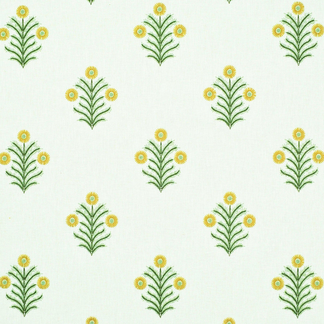 Hayley Emb Marigold 480940 by PKL Studio Designer Fabric - Base:50% Polyester 50% Cotton India 51000 Horizontal: 10.500" and Vertical: 9.500" 52 - Swanky Fabrics -