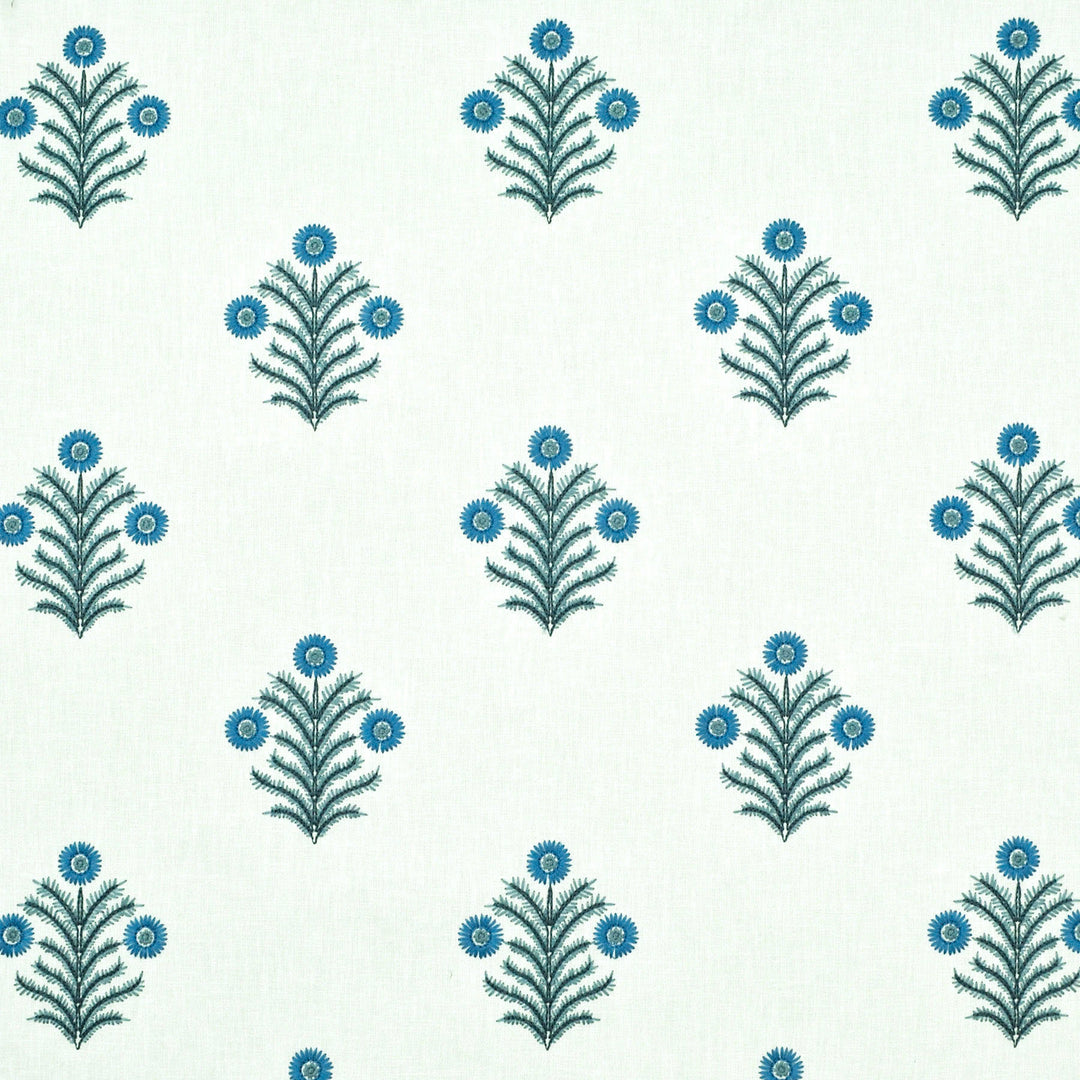Hayley Emb Porcelain 480942 by PKL Studio Designer Fabric - Base:50% Polyester 50% Cotton India 51000 Horizontal: 10.500" and Vertical: 9.500" 52 - Swanky Fabrics -