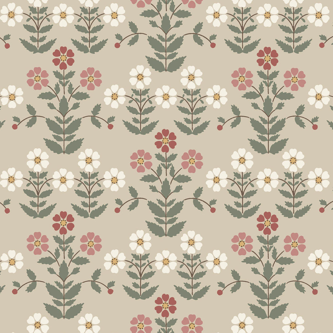 Schumacher Wallcovering Sippor - Pinks And Natural