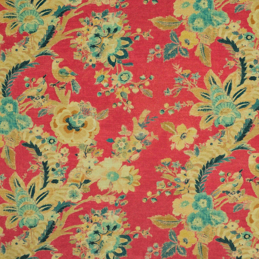 Palmira Poppy 481042 by PKL Studio Designer Fabric - 75% Cotton 25% Linen Pakistan 15000 Horizontal: 27.000" and Vertical: 27.000" 54 - Swanky Fabrics -