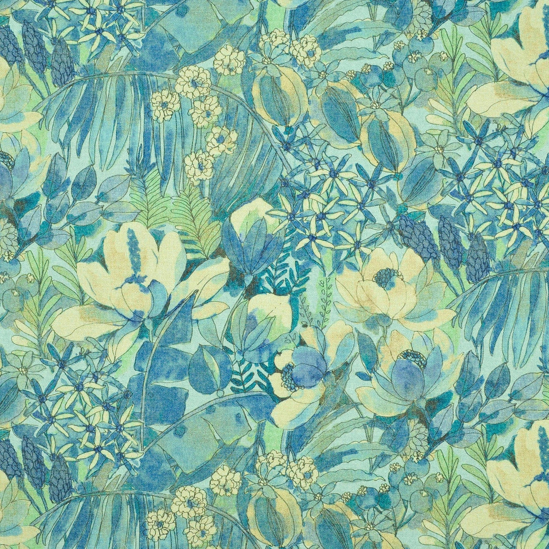 Dream Away Blue Crystal 481072 by PKL Studio Designer Fabric - 75% Cotton 25% Linen Pakistan 15000 Horizontal: 27.000" and Vertical: 27.000" 54 - Swanky Fabrics -