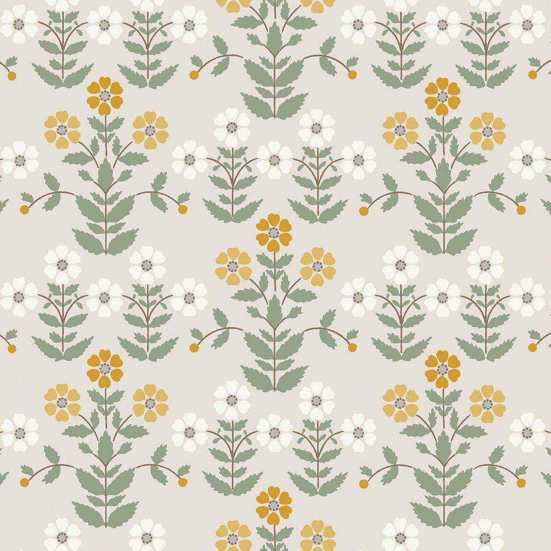 Schumacher Wallcovering Sippor - Ochre And Stone