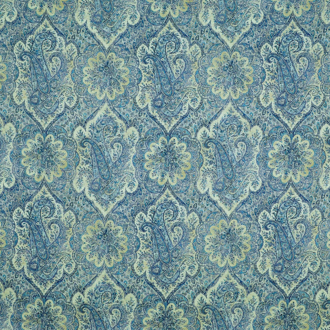 Paisley Flourish Delft 481202 by PKL Studio Designer Fabric - 100% Cotton Peru 20000 Horizontal: 13.500" and Vertical: 18.000" 54 - Swanky Fabrics -