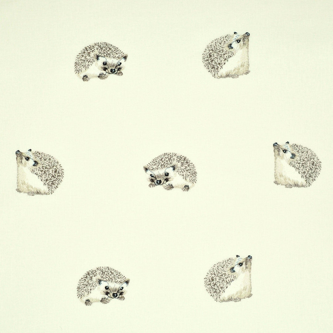 Hedgehog Haven Em Mocha 481230 by PKL Studio Designer Fabric - 52% Cotton 48% Polyester Embroid:100% Polyester India 51000 Horizontal: 17.750" and Vertical: 15.500" 56 - Swanky Fabrics -