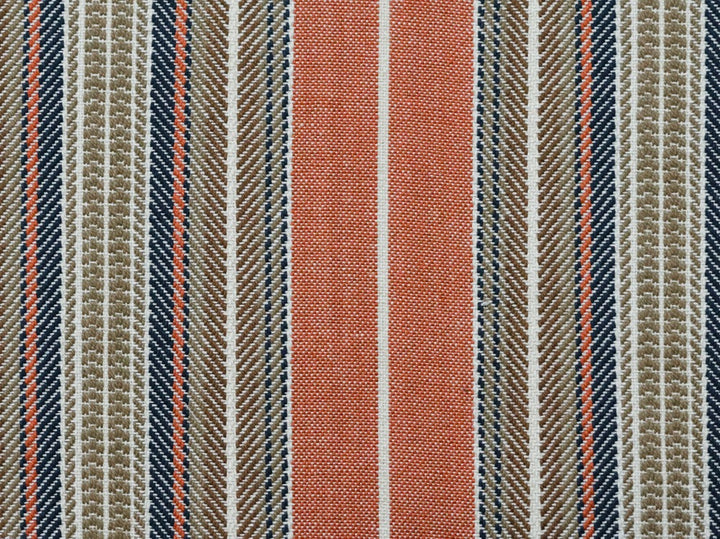 Montana Stripe Paprika by Roth & Tompkins Fabric - 100% Cotton - India - 15,001-30,000 double rubs - H: 6.5" - 54" - Fabric Carolina -