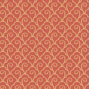 Schumacher Wallpaper Scallop Filigree Lacquer 5001053