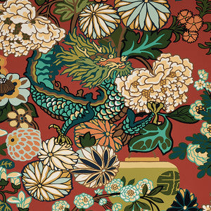 Schumacher Wallpaper Chiang Mai Dragon Lacquer 5001061