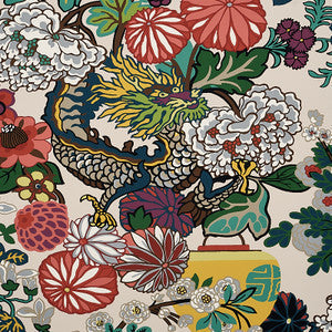 Schumacher Wallpaper Chiang Mai Dragon Alabaster 5001063