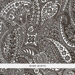 Schumacher Wallpaper Paisley Print Espresso 5003192