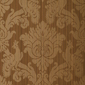 Schumacher Wallpaper Valette Strie Damask Mahogany 5003665
