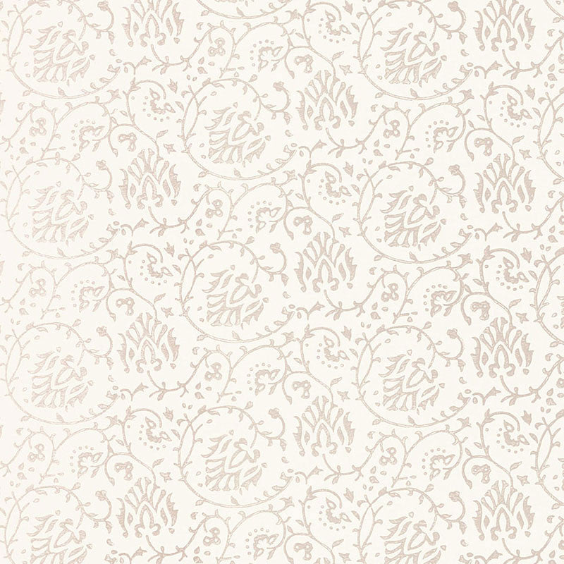 Sarana Vine Oyster 5005270 by Schumacher Designer Wallpaper JAIPUR / HAND BLOCK PRINTS Paper 0 INDIA </p><p>Repeat: Horizontal: and Vertical: 6 3/4" (17CM) 27 - Swanky Fabrics -