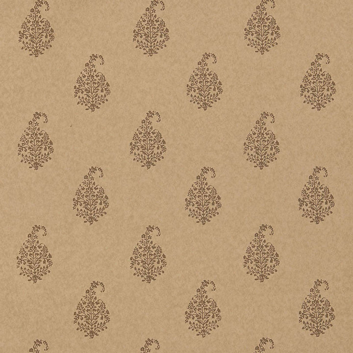 Kerala Paisley Tabac 5005283 by Schumacher Designer Wallpaper JAIPUR / HAND BLOCK PRINTS Paper 0 INDIA </p><p>Repeat: Horizontal: and Vertical: 6 3/4" (17CM) 27 - Swanky Fabrics -