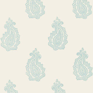 Schumacher Wallpaper Madras Paisley Water Blue 5005302