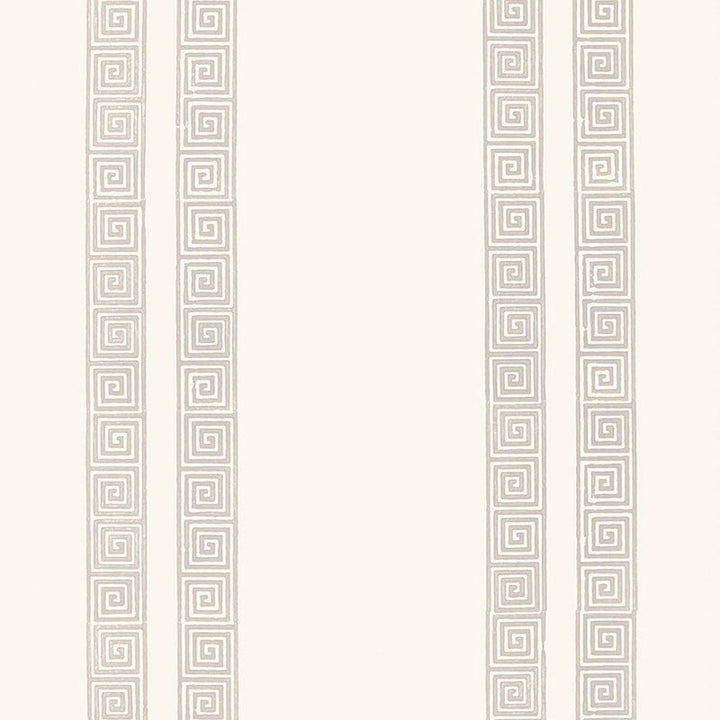 Greek Key Stripe Oyster 5005360 by Schumacher Designer Wallpaper JAIPUR / HAND BLOCK PRINTS Paper 0 INDIA </p><p>Repeat: Horizontal: and Vertical: 7 1/2" (19CM) 27 - Swanky Fabrics -