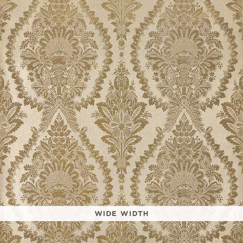 Incandescence Damask Gilt 5007381 by Schumacher Wallcovering Schumacher Wallcovering Incandescence Damask Gilt 5007381Wallcovering Paper ITALY </p><p>Repeat: H: HORZ. 23 5/8" (60CM) , V: VERT. 25 1/4" (64CM) 47.25 - Fabric Carolina -