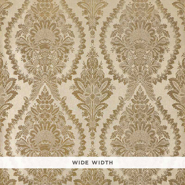 Incandescence Damask Gilt 5007381 by Schumacher Wallcovering Schumacher Wallcovering Incandescence Damask Gilt 5007381Wallcovering Paper ITALY </p><p>Repeat: H: HORZ. 23 5/8" (60CM) , V: VERT. 25 1/4" (64CM) 47.25 - Fabric Carolina -