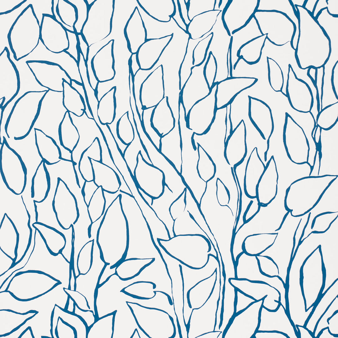 Schumacher Wallcovering Solandra Vine - Navy