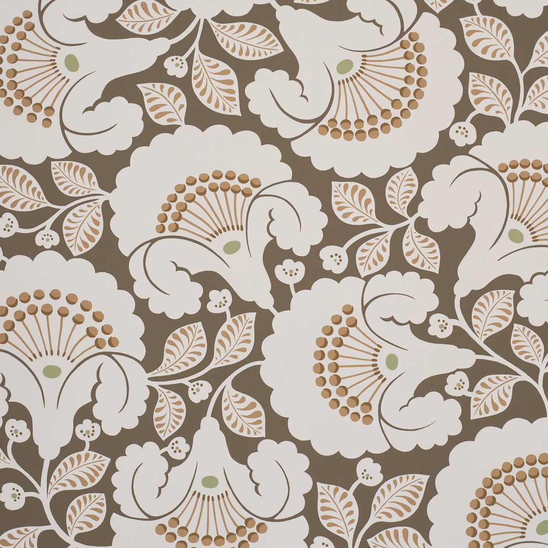 Schumacher Wallcovering Jackie - Brown