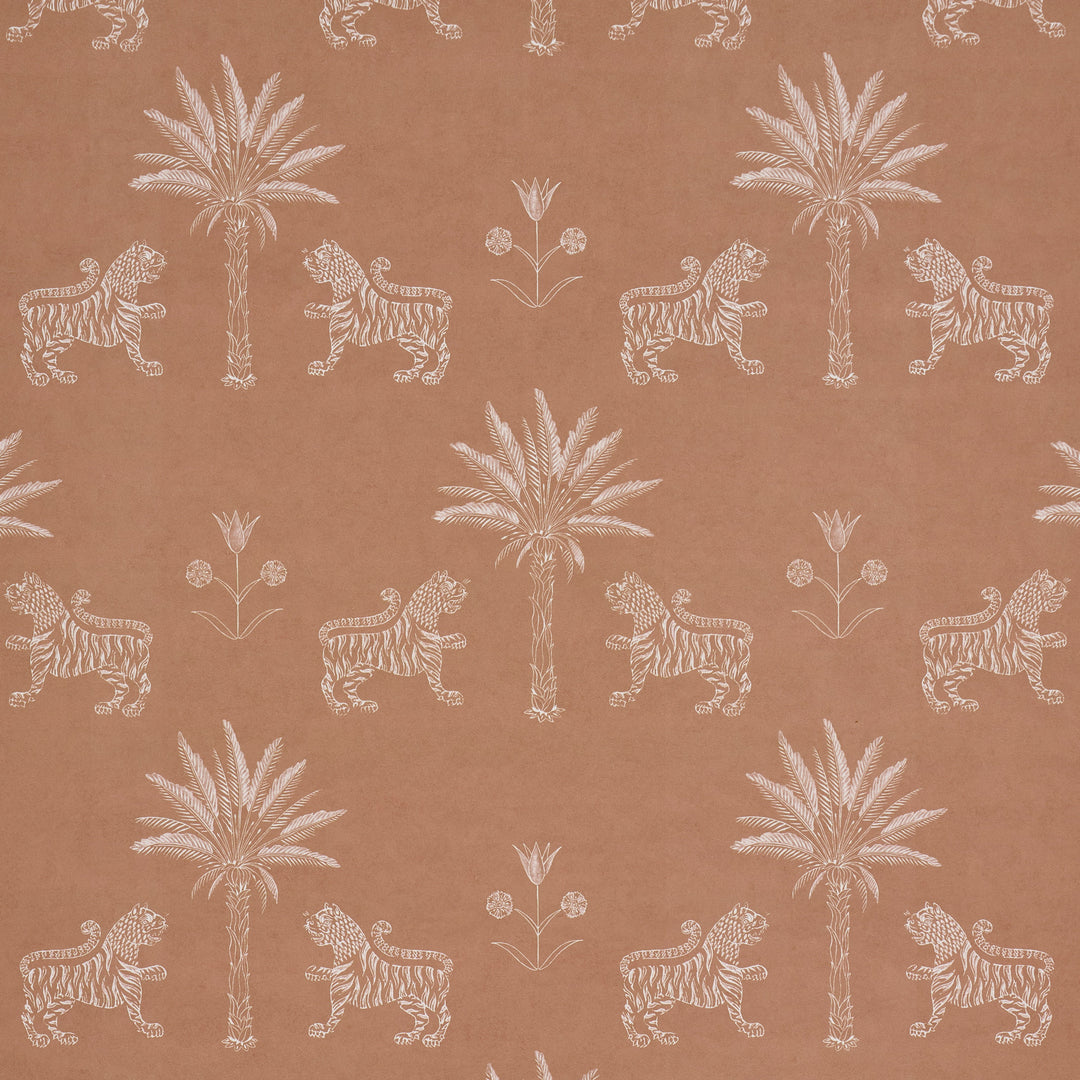 Schumacher Wallcovering Tiger Palm Silhouette - Mediterranean Spice