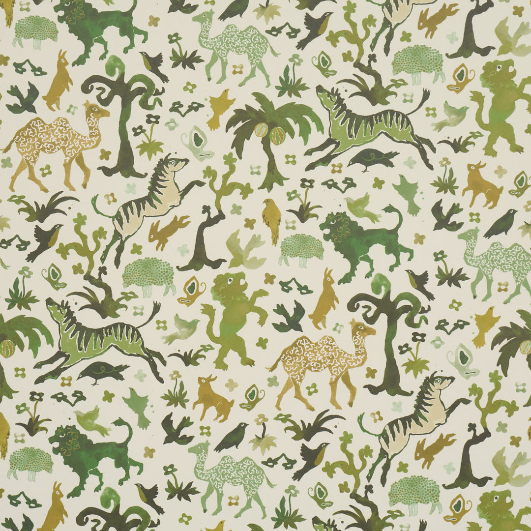 Schumacher Wallcovering Beasts - Green