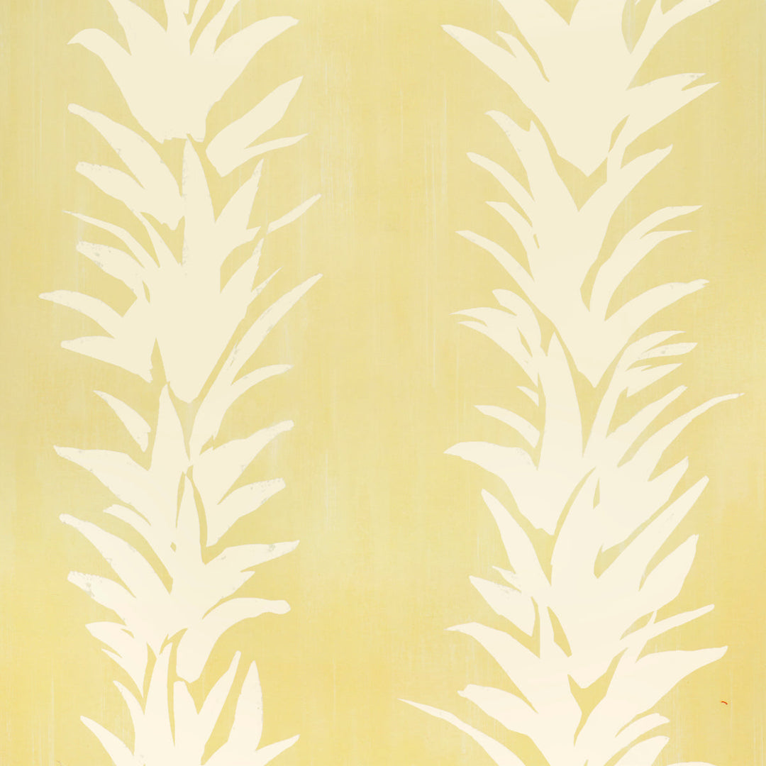 Schumacher Wallcovering White Lotus - Light Yellow