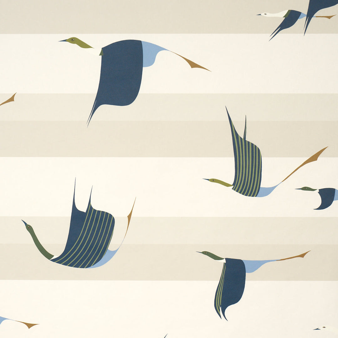 Schumacher Wallcovering Flying West - Blue