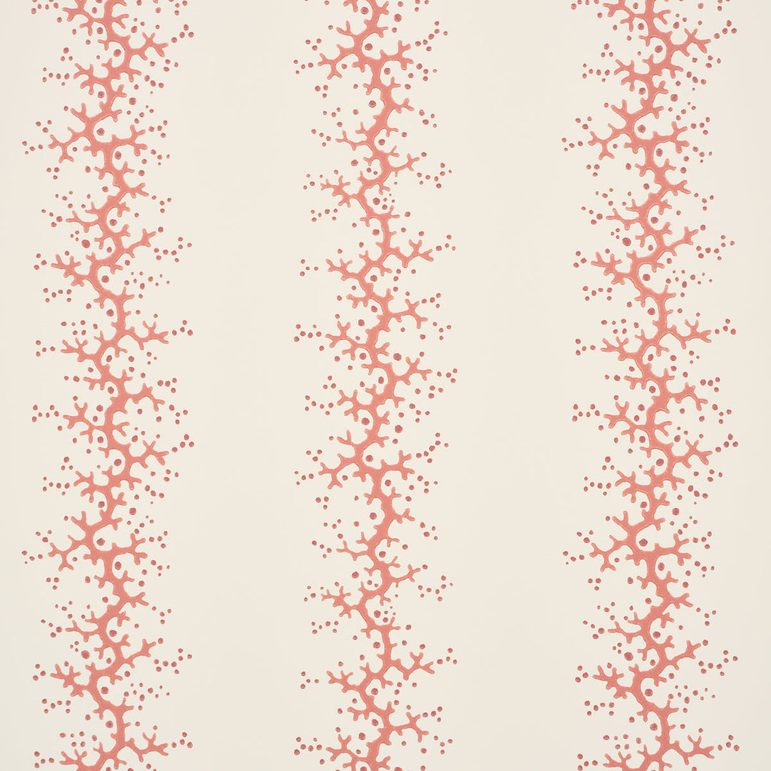 Schumacher Wallcovering Coral Stripe - Coral