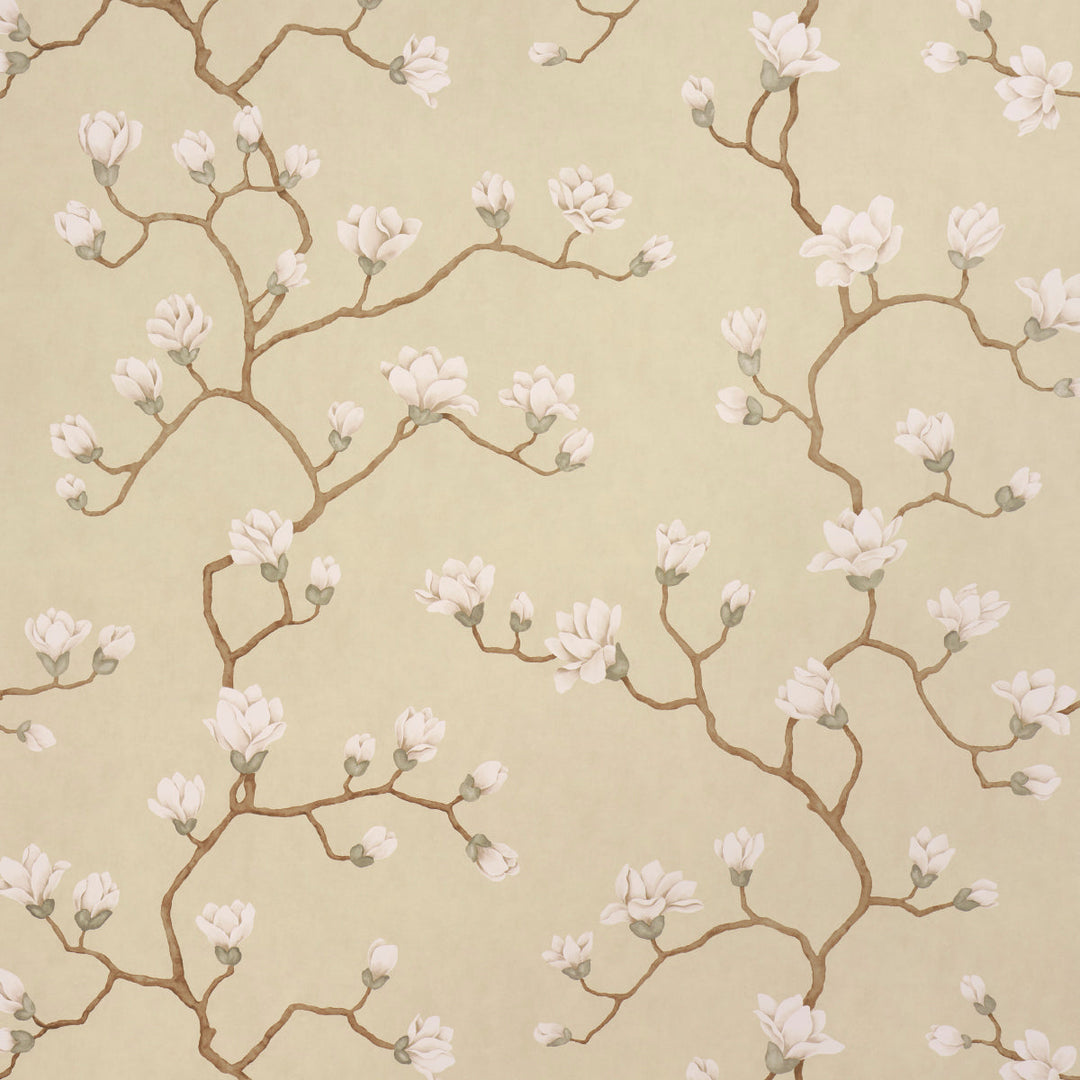 Schumacher Wallcovering Magnolia Tree - Soft Gold