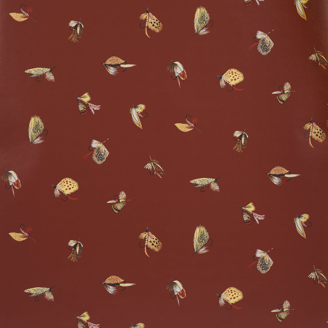 Schumacher Wallcovering Fly Fishing - Russet