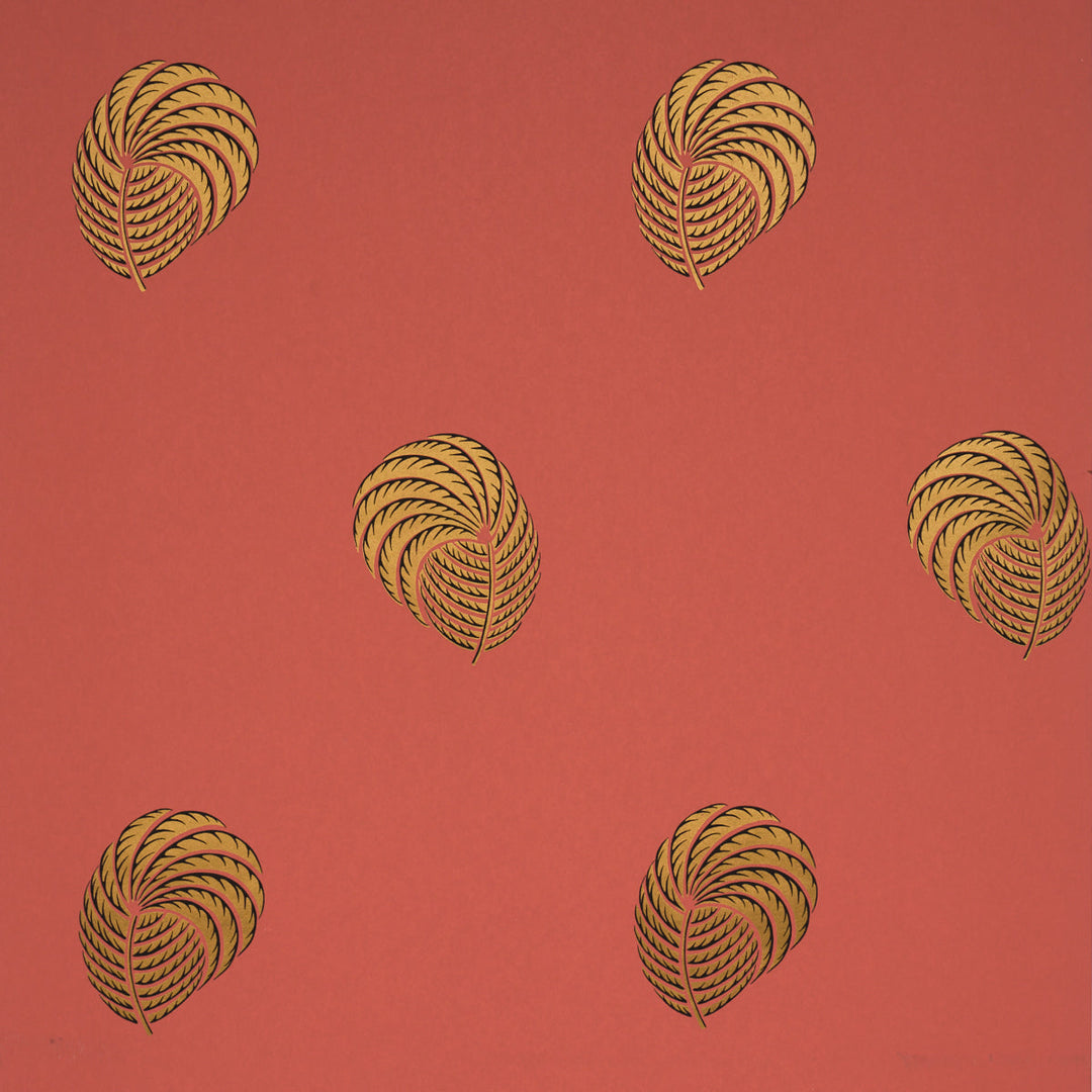 Schumacher Wallcovering Royal Plume - Russet