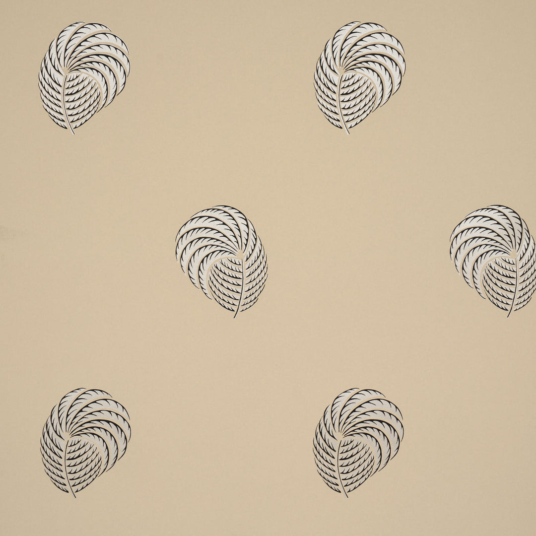 Schumacher Wallcovering Royal Plume - Tan