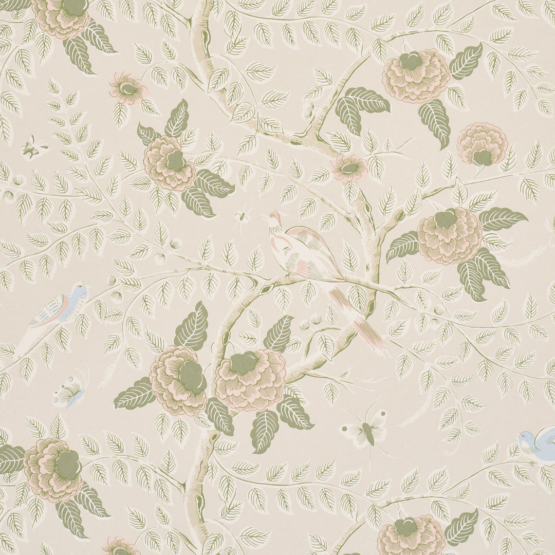 Schumacher Wallcovering Tole Bird - Petal