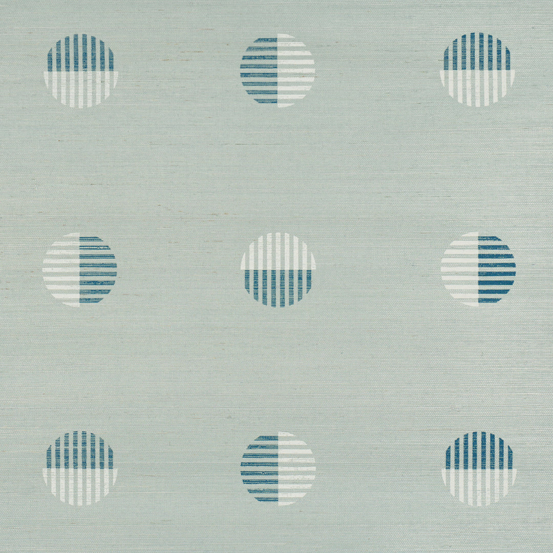 Schumacher Wallcovering Ando Hand Blocked Sisal - Chambray
