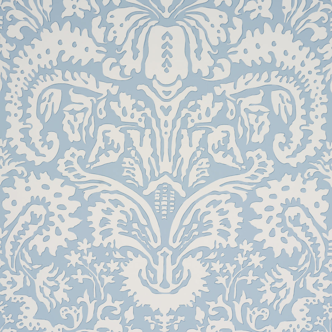 Schumacher Wallcovering Suffolk Damask - Blue