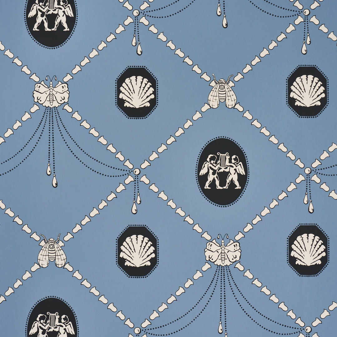 Schumacher Wallcovering Edith - Blue